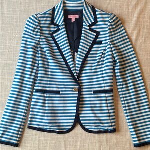 Lilly Pulitzer Blue & White Blazer Jacket - Classic Nautical Style